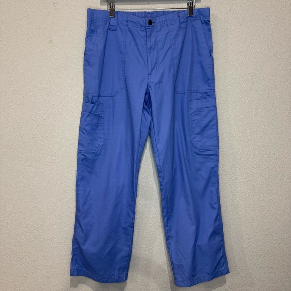 Carhartt Flex Ripstop Scrub Pants Straight Leg Cargo Blue C54108 Men’s Sz Medium - Picture 1 of 12